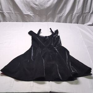 Francescas‎ Collections Womens Black Velvet Flare Cocktail Dress Strap Size S